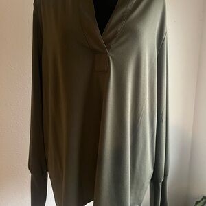 Banana Republic Factory Olive V-Neck Blouse